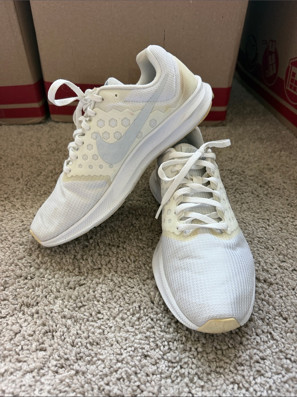 Women's Nike Downshifter 7 Running Sneakers - White as 8